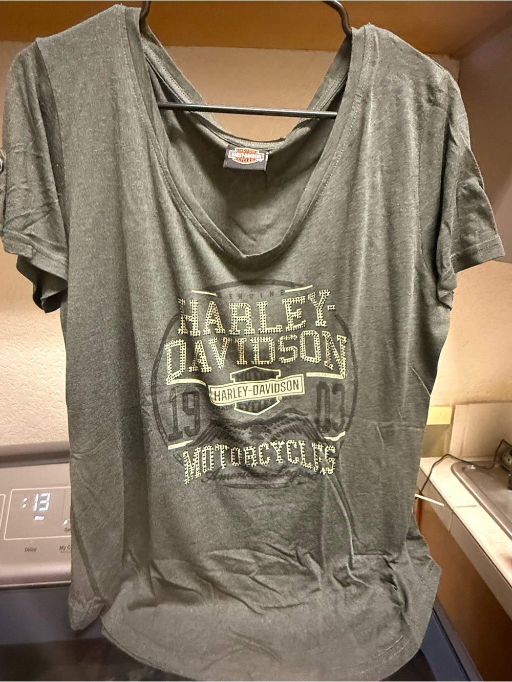 Harley-Davidson Dark Green Studded Logo Tank